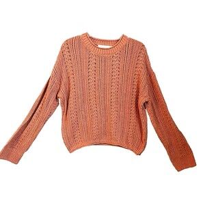 REVOLVE One Grey Day Sz S Vista Pullover Sweater dusty red soft knit cotton